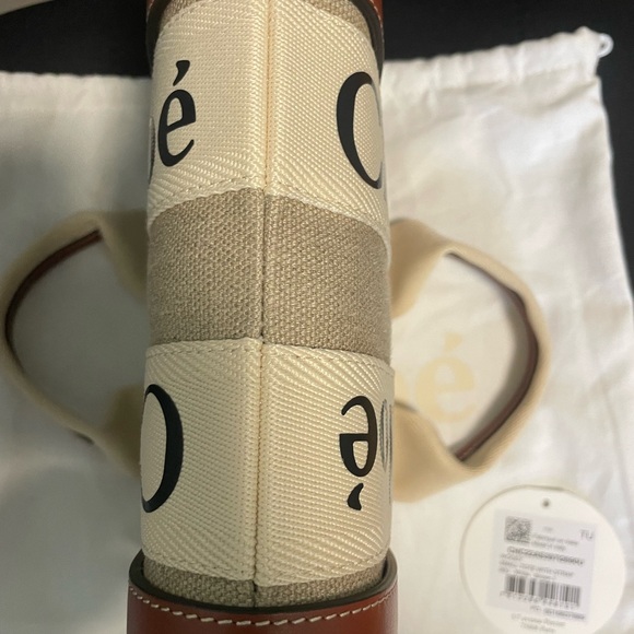 Chloé small woody linen tote - Picture 3 of 5